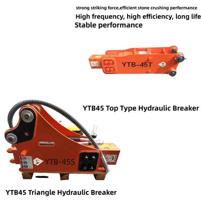 YTB45 Najwyższy typ / trójkąt Hydraulic Breaker 45 Chisel Suit 1,2-3,0 Tony